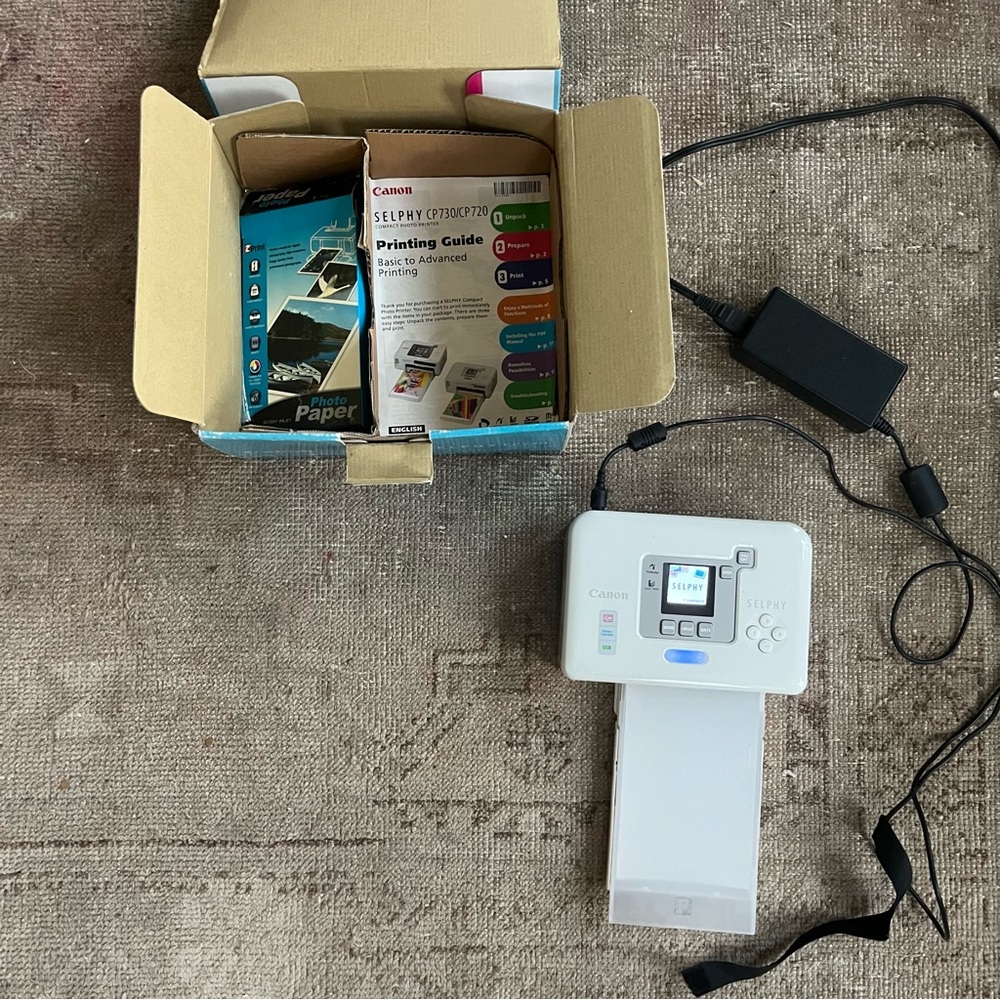 Canon Selphy DP720 Compact Photo Printer *Needs Ink Works With Box Gray - Picture 2 of 10